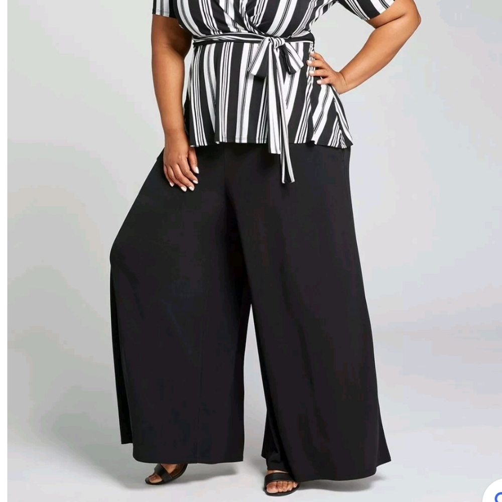 Lane Bryant Knit Kit Pull-On Wide Leg Pants 14/16